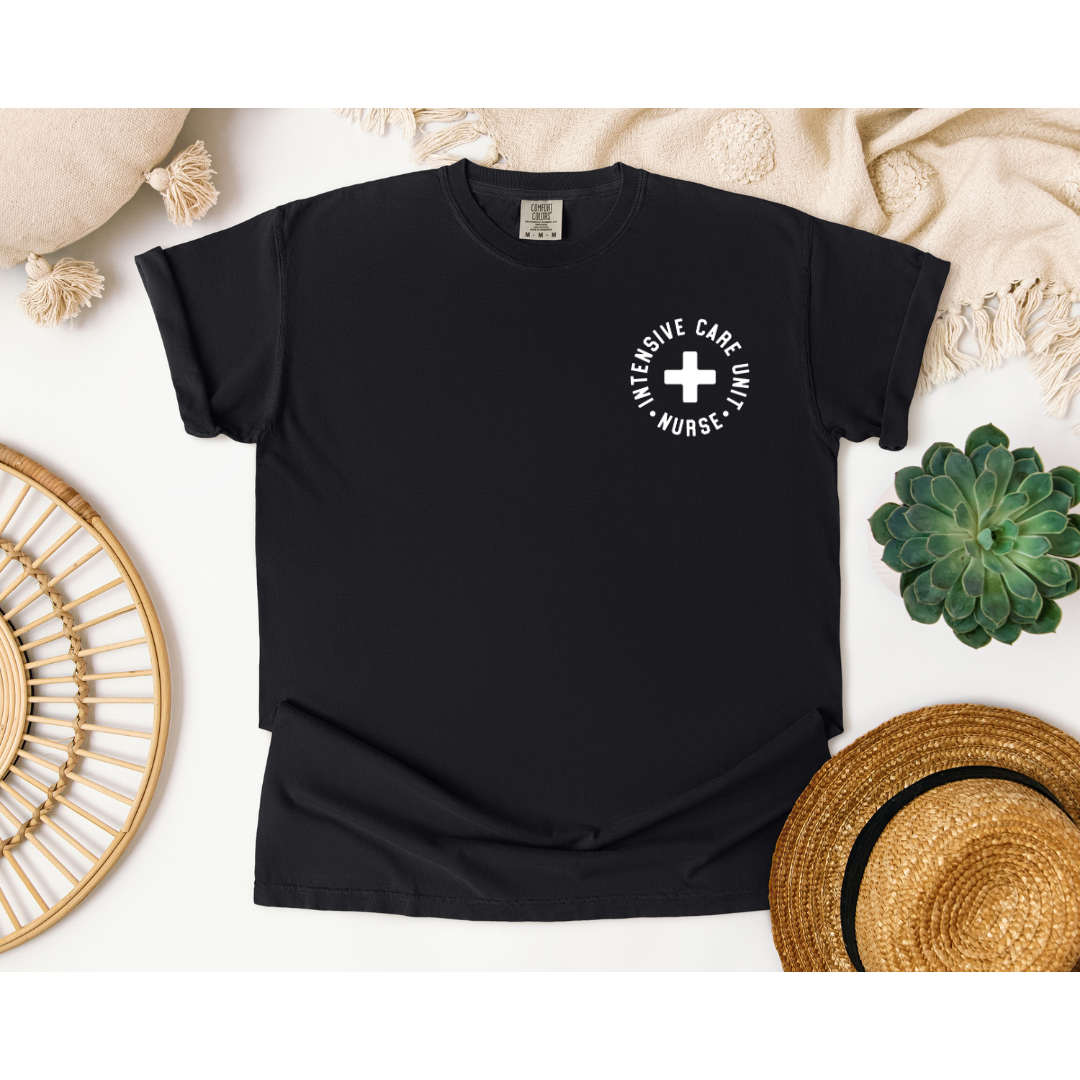 ICU Nurse with Medical Cross - Gildan 5000 & Comfort Colors 1717