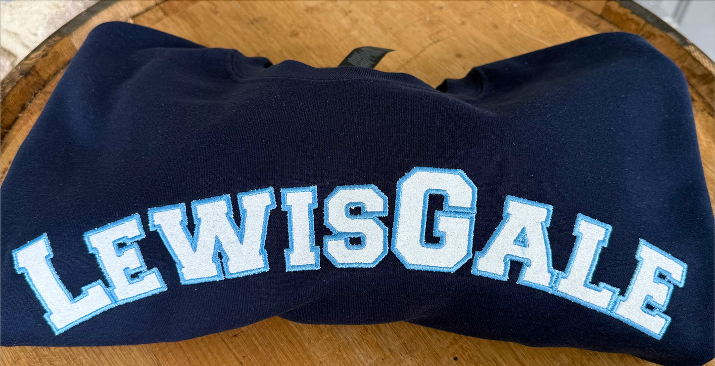 Glitter Embroidered LewisGale Gildan Crewneck Sweatshirt