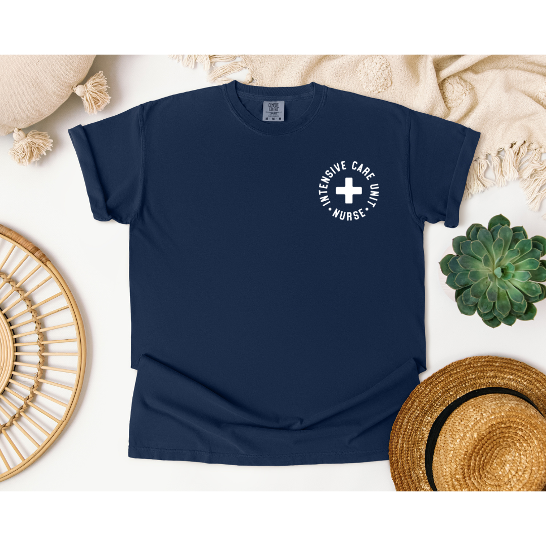 ICU Nurse with Medical Cross - Gildan 5000 & Comfort Colors 1717