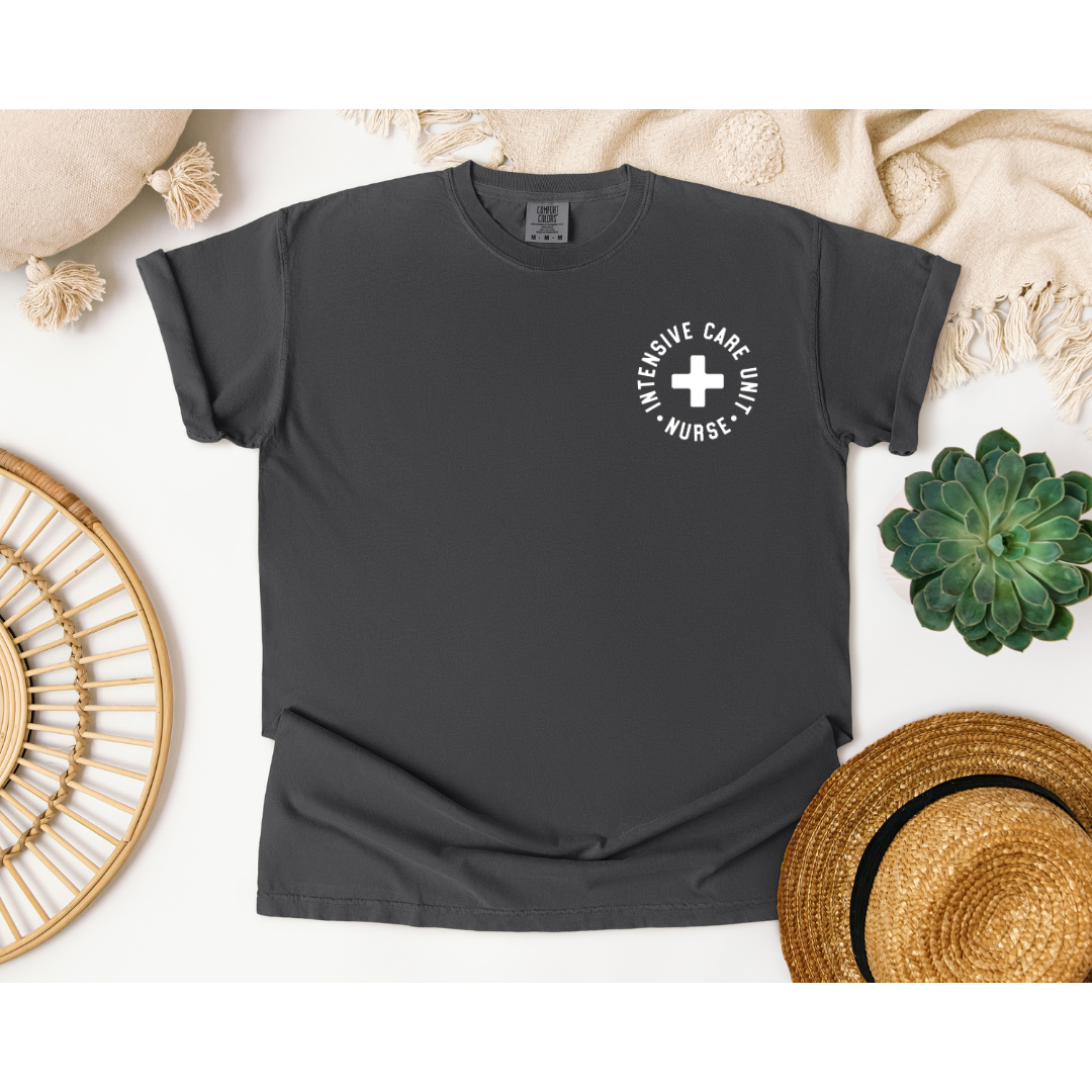 ICU Nurse with Medical Cross - Gildan 5000 & Comfort Colors 1717