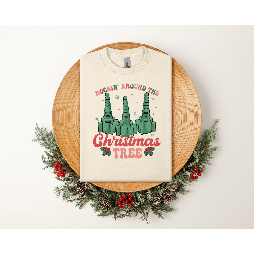 Oxygen's Rockin' Around the Christmas Tree - Gildan 5000, Gildan 18000, Comfort Colors 1717, & Comfort Colors 1566