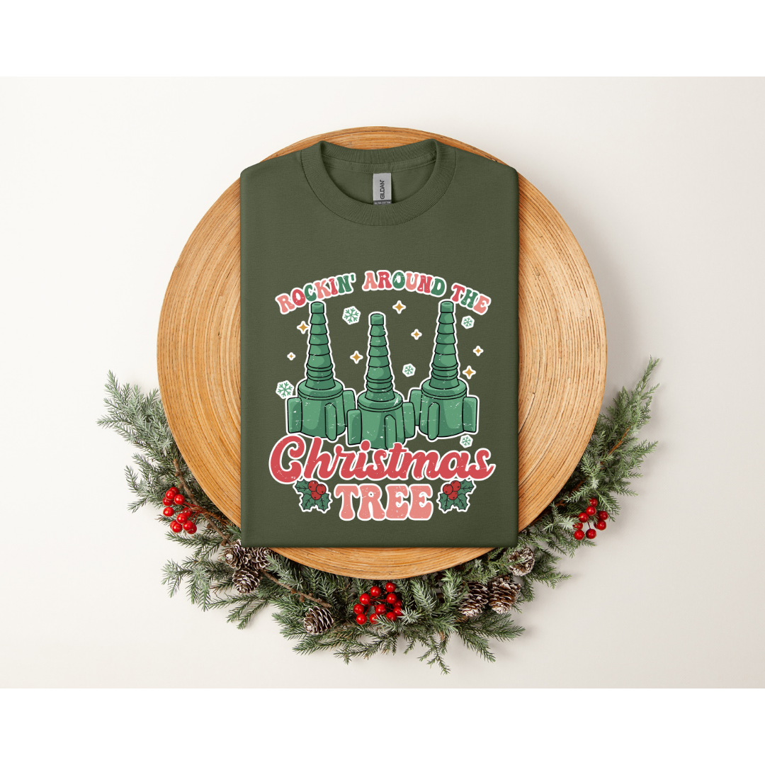 Oxygen's Rockin' Around the Christmas Tree - Gildan 5000, Gildan 18000, Comfort Colors 1717, & Comfort Colors 1566