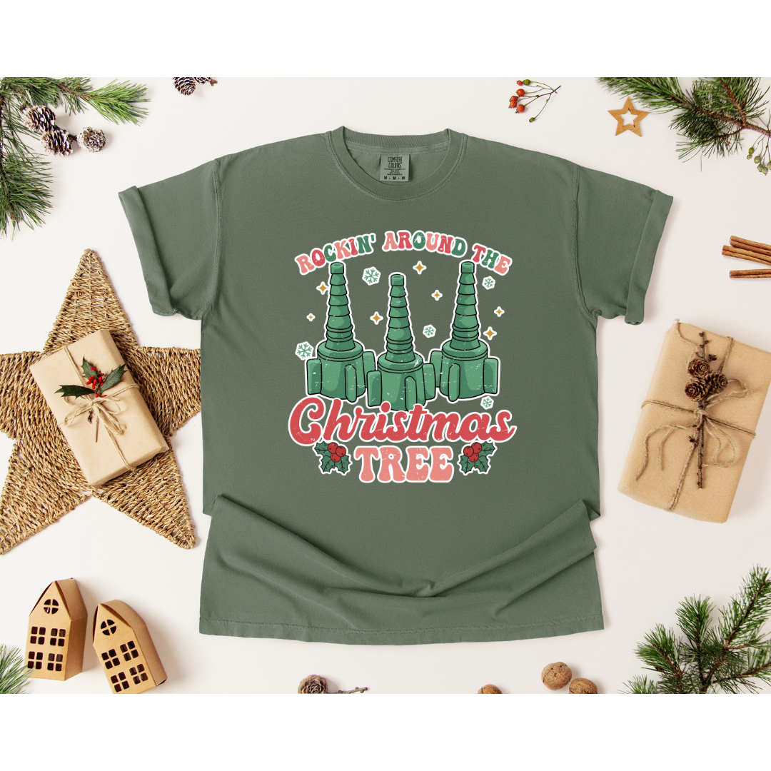 Oxygen's Rockin' Around the Christmas Tree - Gildan 5000, Gildan 18000, Comfort Colors 1717, & Comfort Colors 1566