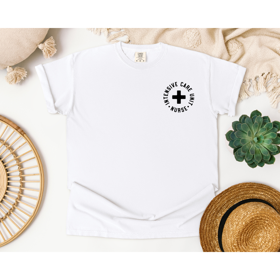 ICU Nurse with Medical Cross - Gildan 5000 & Comfort Colors 1717