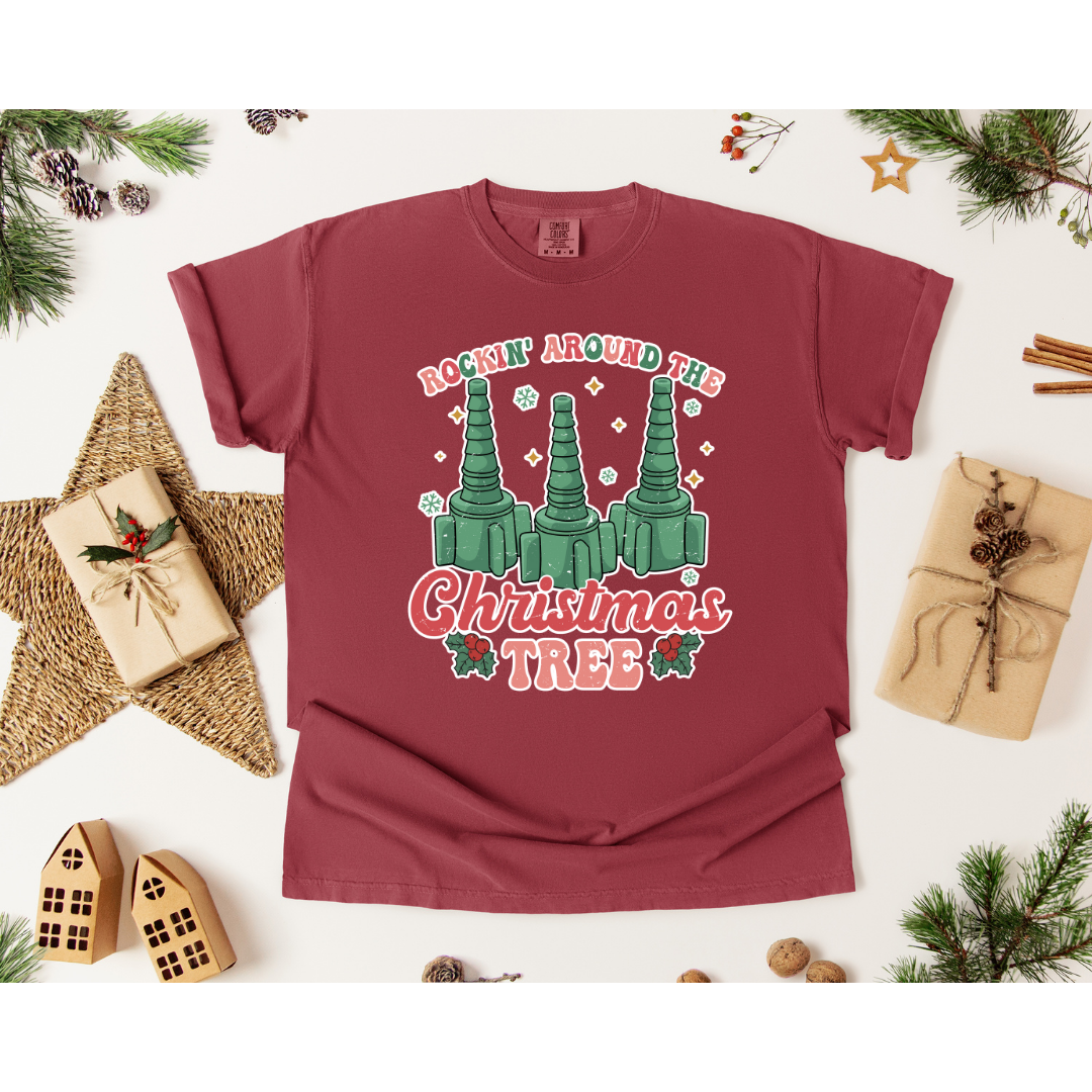 Oxygen's Rockin' Around the Christmas Tree - Gildan 5000, Gildan 18000, Comfort Colors 1717, & Comfort Colors 1566