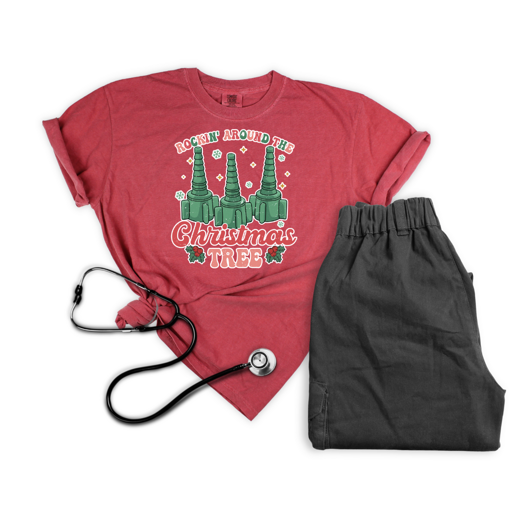 Oxygen's Rockin' Around the Christmas Tree - Gildan 5000, Gildan 18000, Comfort Colors 1717, & Comfort Colors 1566