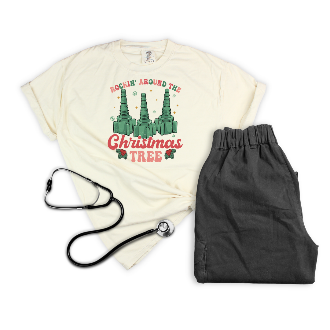 Oxygen's Rockin' Around the Christmas Tree - Gildan 5000, Gildan 18000, Comfort Colors 1717, & Comfort Colors 1566