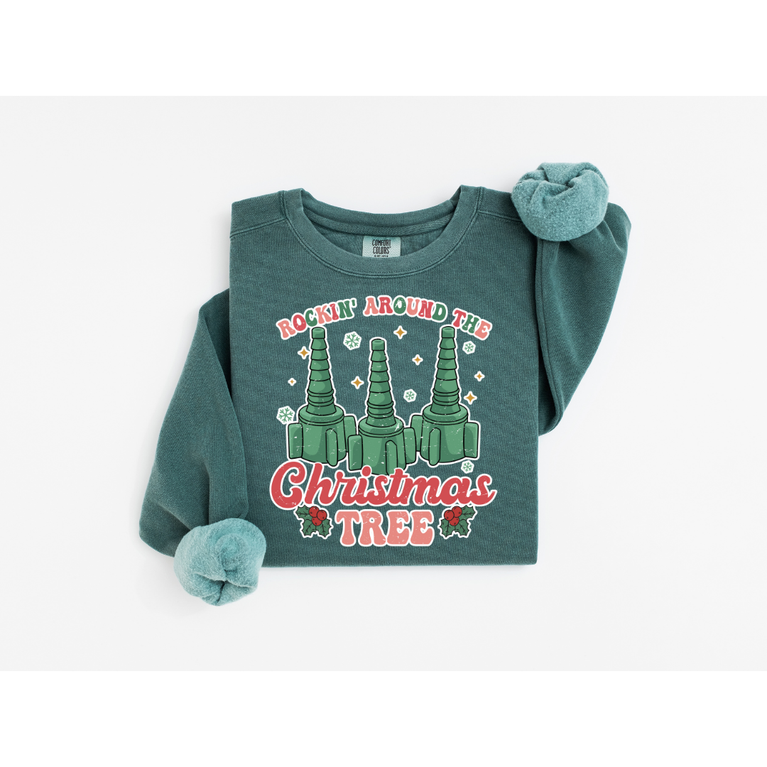 Oxygen's Rockin' Around the Christmas Tree - Gildan 5000, Gildan 18000, Comfort Colors 1717, & Comfort Colors 1566