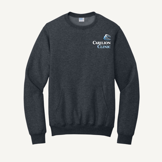 Carilion Clinic with Trauma Logo - Port & Company - Fleece Crewneck Pocket Sweatshirt