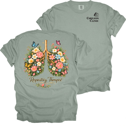 Carilion Clinic Floral Lungs Respiratory Therapy - Comfort Colors T-Shirt