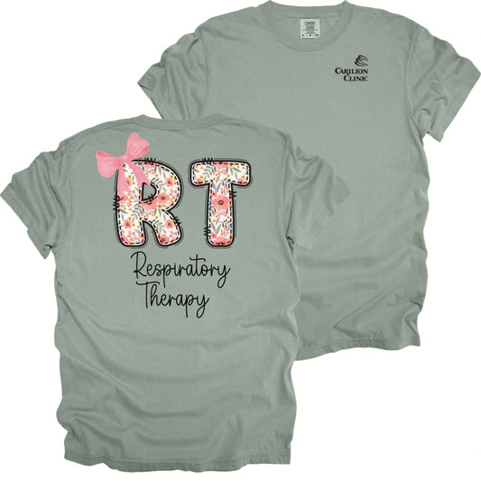 Carilion Clinic Respiratory Therapy Pink Spring Design - Comfort Colors T-Shirt