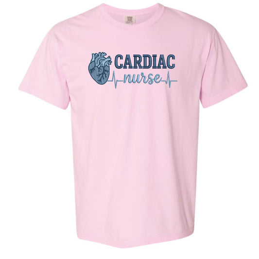 Faux Embroidery Cardiac Nurse - Comfort Colors T-Shirt