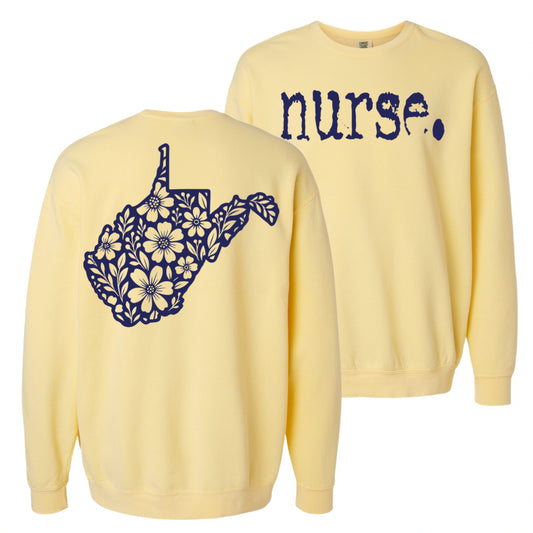 Typewriter Nurse with West Virginia State on back - Comfort Colors