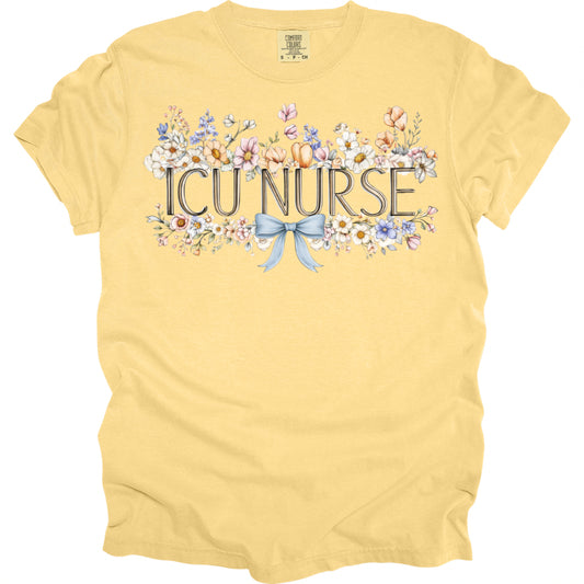 Spring Floral Nurse - Comfort Colors T-Shirt