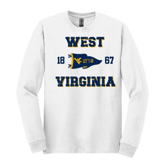 Let's Go WVU Pennant Flag - Gildan Series
