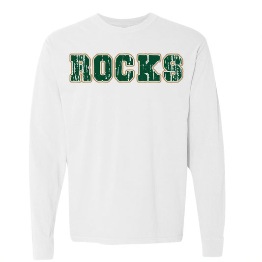 ROCKS - green lettering