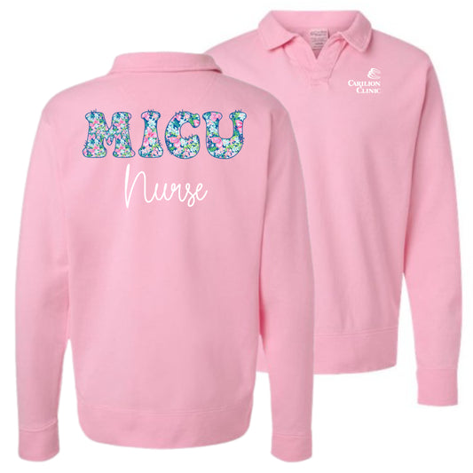 Spring Flowers Nurse with Department- Hanes Comfort Washed Sweatshirt