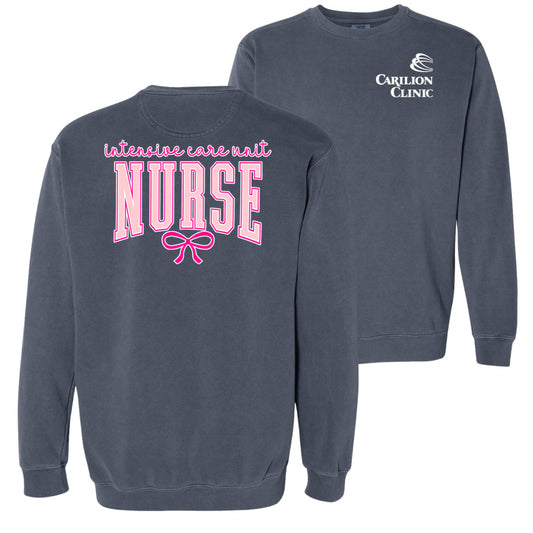 Carilion Clinic Pink Nurse with Bow - Comfort Colors
