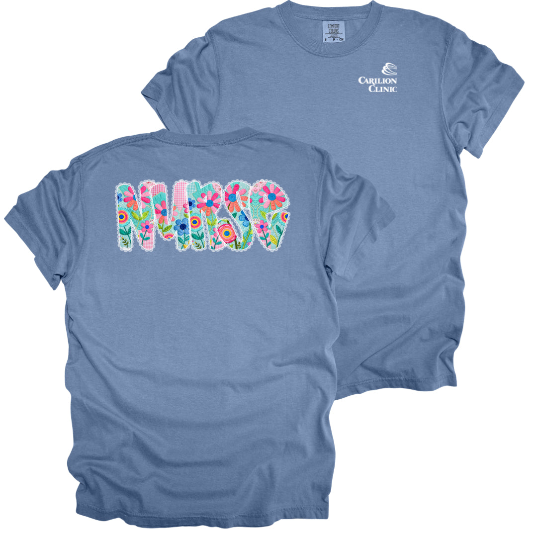 Carilion Clinic Faux Quilted Nurse - Comfort Colors T-Shirt