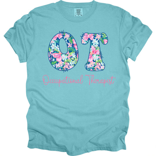 Preppy Cotton Candy Floral OT - Comfort Colors T-Shirt