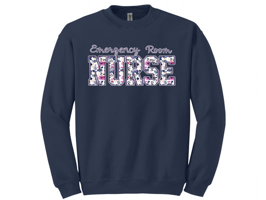 Purple Floral Nursing Titles - Gildan Series