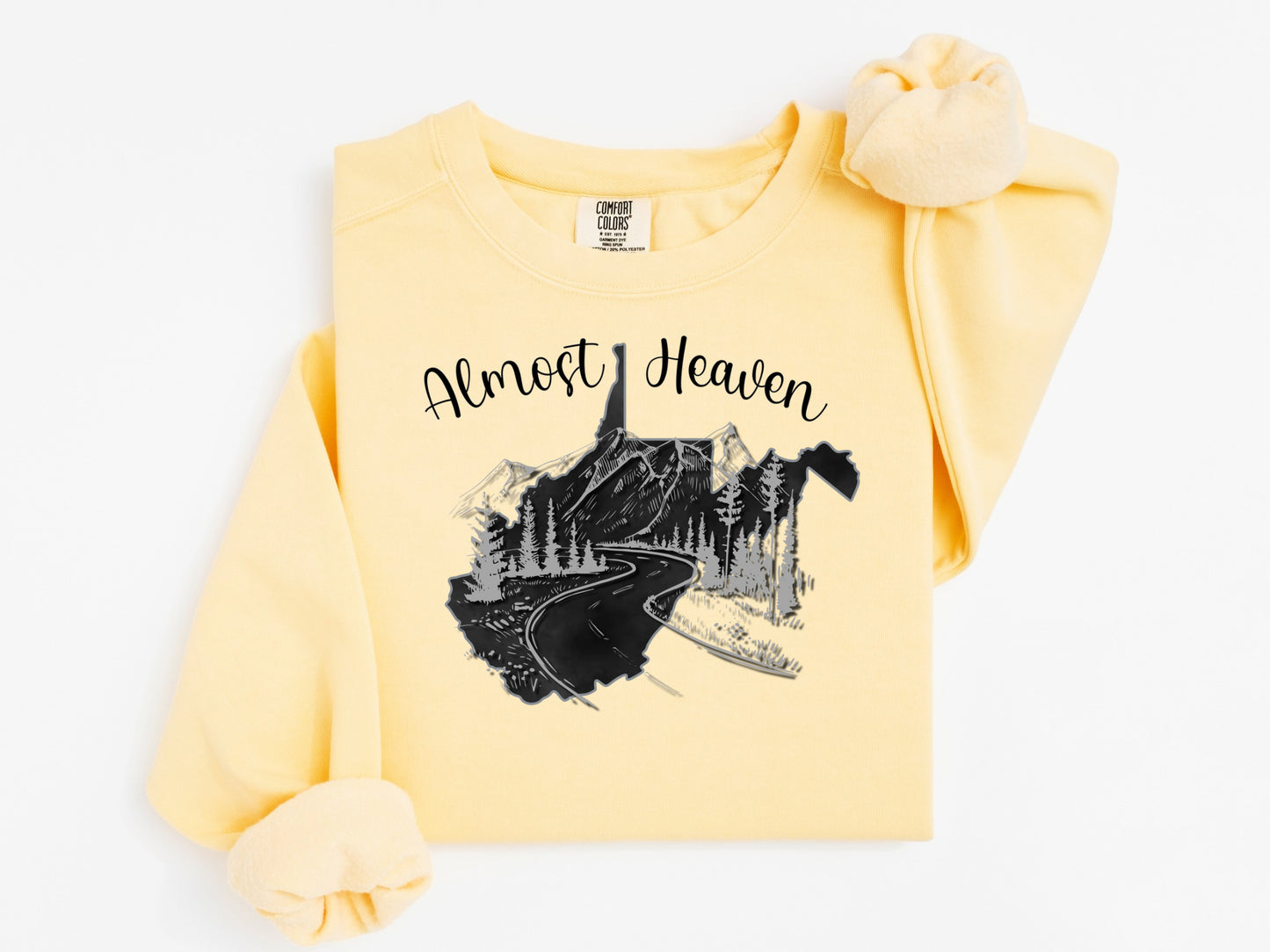 Almost Heaven with State Outline - Comfort Colors Series